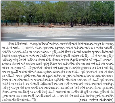 હરિયાળીથી તરબતર     એક હતું ગાંધીનગર      